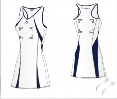 Bio Tec White Navy Women's Netball Dress